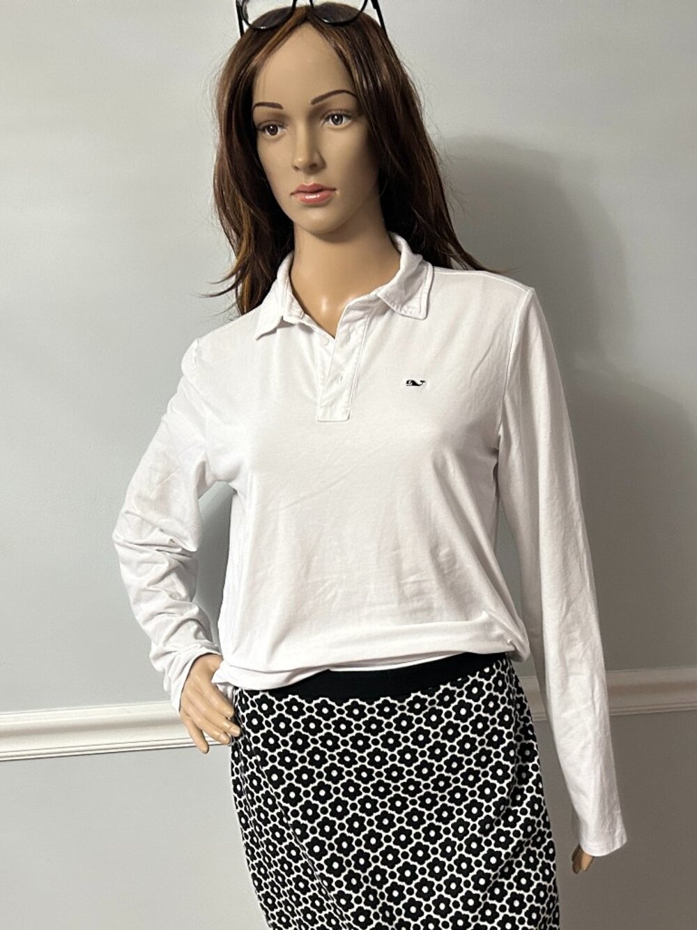 Vineyard Vines Edgartown White L/S Polo Shirt XL